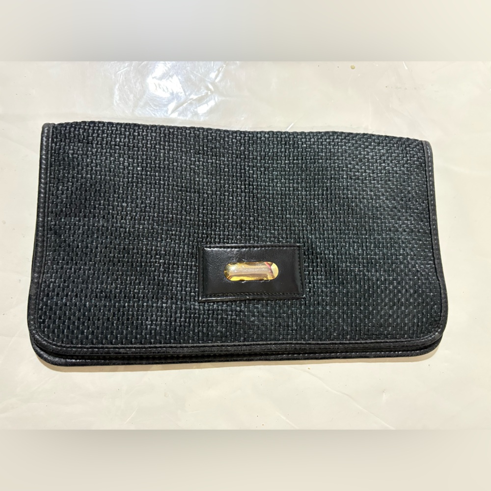 Vintage Black woven clutch